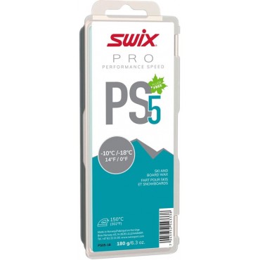 Парафин Swix PS5 Turquoise, -10°C/-18°C, 180g PS05-6