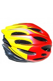 Шлем вело-роллерный PW-933-11 (red/yellow/carbn)